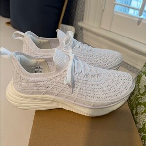 APL Women's White Knit Lace-Up Sneakers